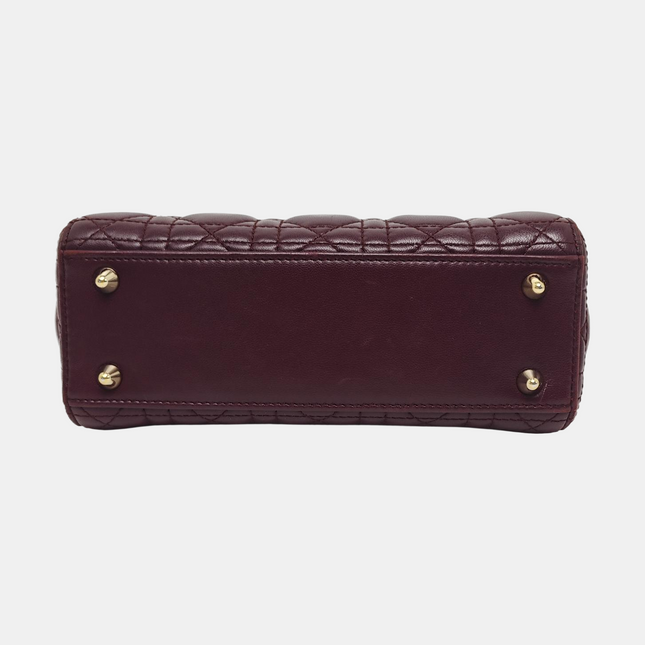 Lady Dior Small My Abcdior Purple Lambskin Cannage Leather Gold Hardware