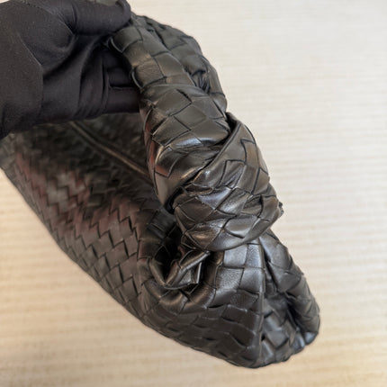 Bottega Veneta Jodie Medium Black Lambskin Leather Silver Hardware