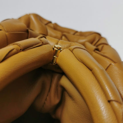 Bottega Veneta Pouch Mini Intrecciato Camel Lambskin Leather Crossbody Bag