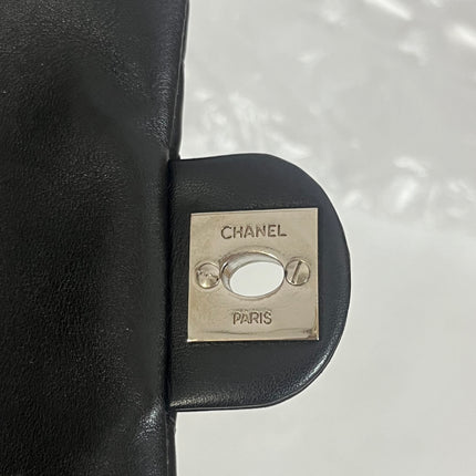 Chanel Cambon Multi-pocket Ligne Reporter Bag Large Black Calfskin Leather White Logo