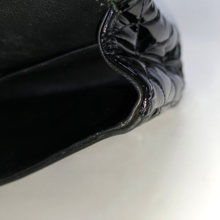 Chanel Classic Flap Medium Black Patent Leather Silver HW, 2010-2011