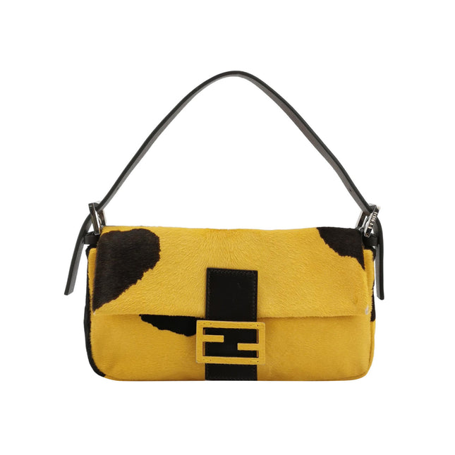 Sold Fendi Baguette Pony hair in cow print yellow-Luxbags