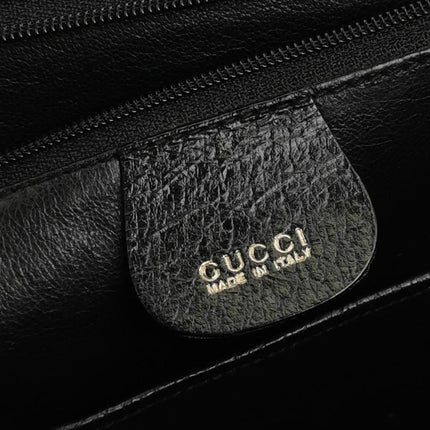 Gucci Bamboo 1947 Small Black Grained Leather Top Handle Bag