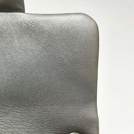 Chanel Classic Flap Mini Square Silver Lambskin Leather