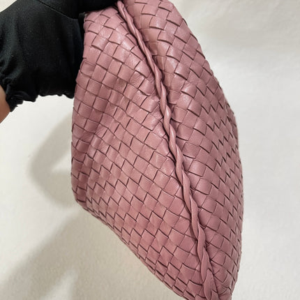Sold Bottega Veneta Veneta Hobo Medium Cherry Blossom Pink Intrecciato Leather Bag 40cm