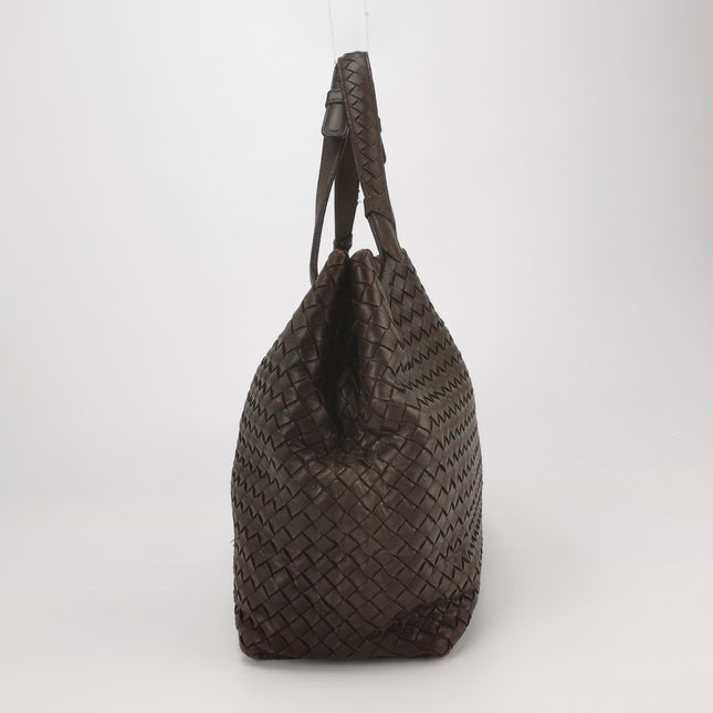 Bottega Veneta Garda Dark Brown Intrecciato Nappa Leather Large 33cm