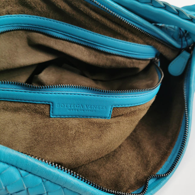 Bottega Veneta Veneta Hobo Maxi Blue Intrecciato Leather 52cm