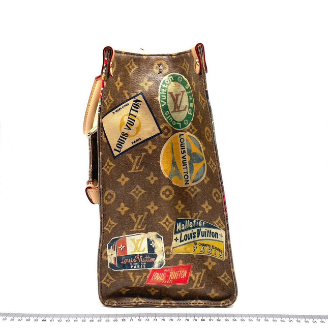 Louis Vuitton OnTheGo Large Hotel Labels Brown Monogram Crossbody Tote