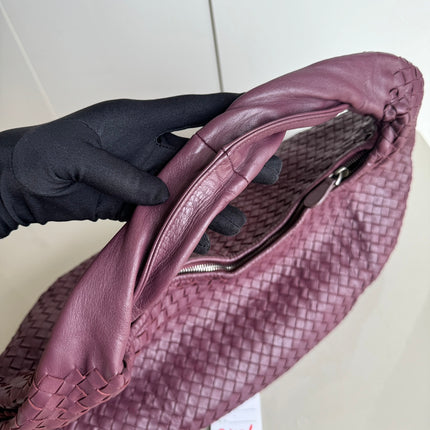 Sold Bottega Veneta Belly Hobo Intrecciato Burgundy Large 50cm