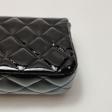 Sold Chanel Classic Flap Rectangular Super Mini Black Patent Leather Silver Hardware