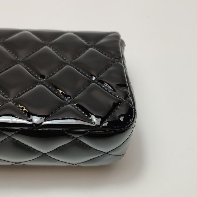 Sold Chanel Classic Flap Rectangular Super Mini Black Patent Leather Silver Hardware