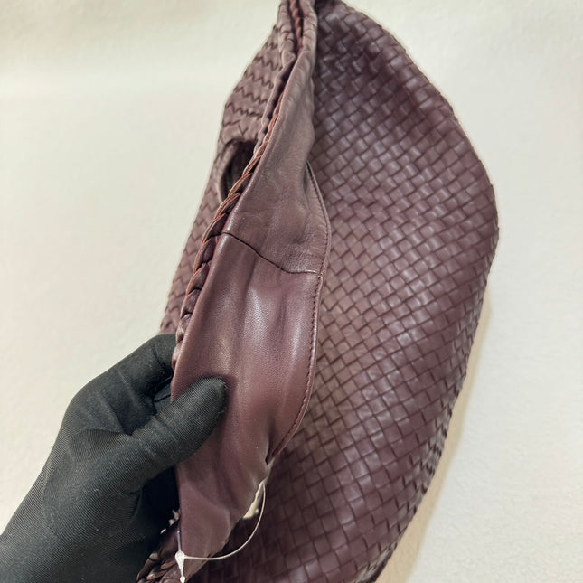 Sold Bottega Veneta Belly Hobo Intrecciato Burgundy Wine Large 50cm