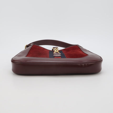 Gucci Jackie 1961 Small Burgundy Suede and Leather Bag