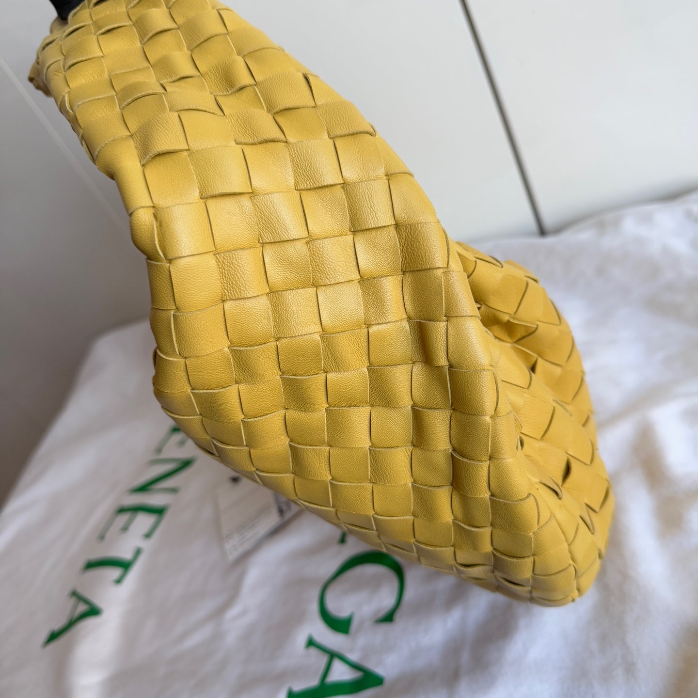 Bottega Veneta Jodie Small Yellow Lambskin Leather