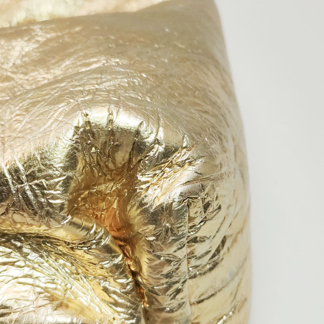 Bottega Veneta Pouch Large Metallic Gold Wrinkled Leather