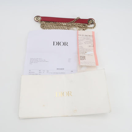 Lady Dior Mini 2020 Dark Red Lambskin Leather Gold HW Chain Strap