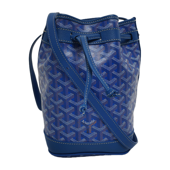 Goyard Petit Flot Drawstring Bucket Bag Blue Goyardine Crossbody Bag-Luxbags