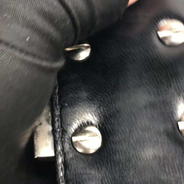 FENDI Mini Bucket White Heart Shaped Sequin Black Bag