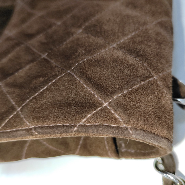 Chanel Classic Flap Medium Dark Chocolate Brown Suede Leather Silver HW, 1996-1997
