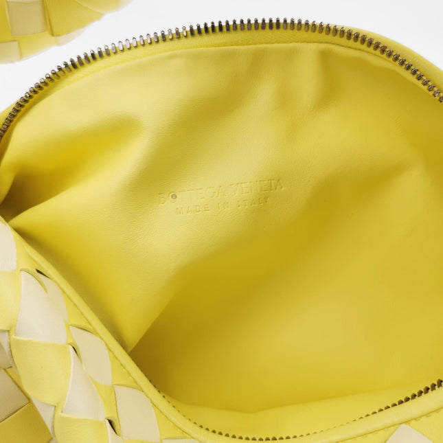 Bottega Veneta Teen Jodie Yellow White Checkered Intrecciato Leather