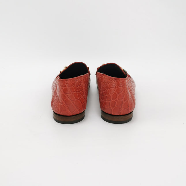 Gucci Men's Jordaan Crocodile Loafer Red Size 40.5