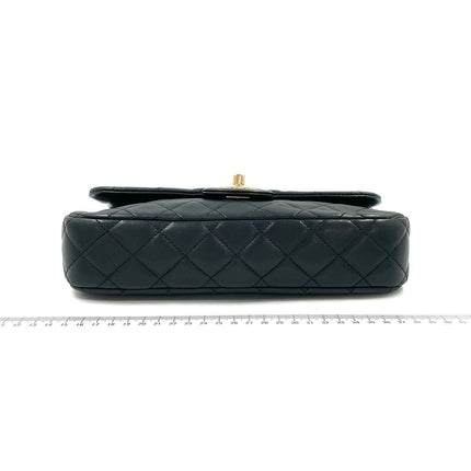 Chanel Classic Flap Medium Black Lambskin Leather Valentine Marine Charms