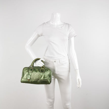 Loewe Amazona 29 Zip Around in Metallic Green Lambskin Leather