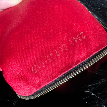 Sold Fendi Baguette Black Furry Pink Interior Shoulder Bag