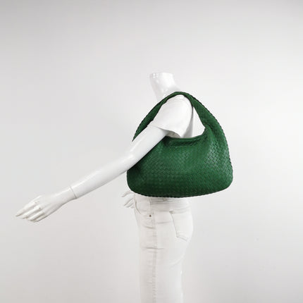Bottega Veneta Hobo Bag Lambskin Leather Green 40cm