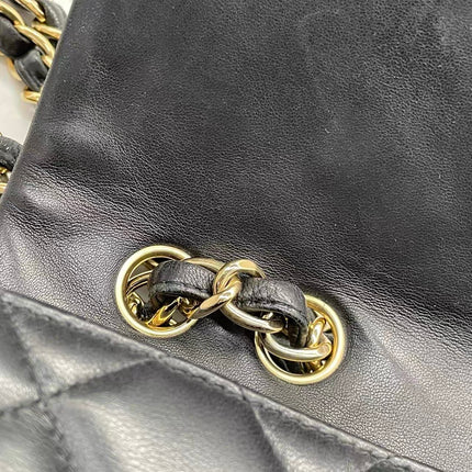 Chanel Classic Flap Maxi 2011 Black Lambskin Leather Single Flap with Gold Hardware