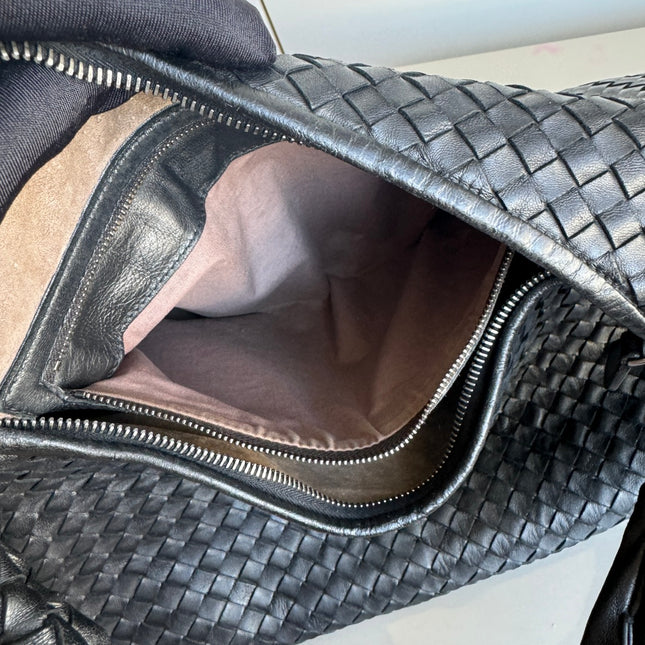 Sold Bottega Veneta Belly Hobo Intrecciato Leather Black Large 52cm