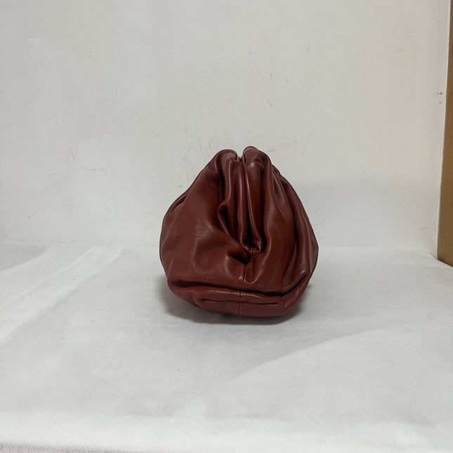 Bottega Veneta Pouch Calfskin Leather Brick Red Large