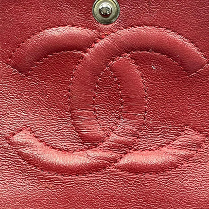 Chanel Classic Flap Medium 2011 Red Patent Leather Silver Hardware