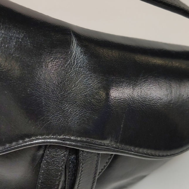 Sold Dior Saddle Vintage 2000 Goatskin Leather Black with Gold Hardware