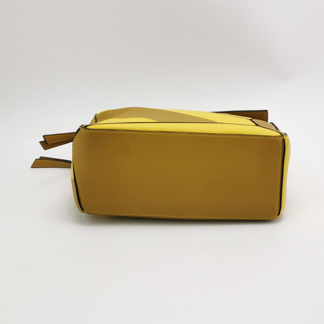 Loewe Puzzle Small Yellow Brown Stripes Crossbody Bag