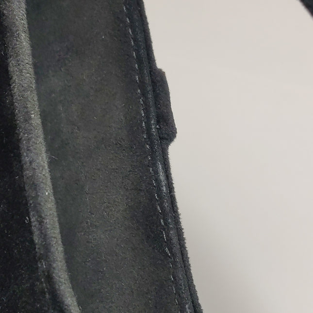 Dior Saddle Mini Velvet Handbag Black with Crystals