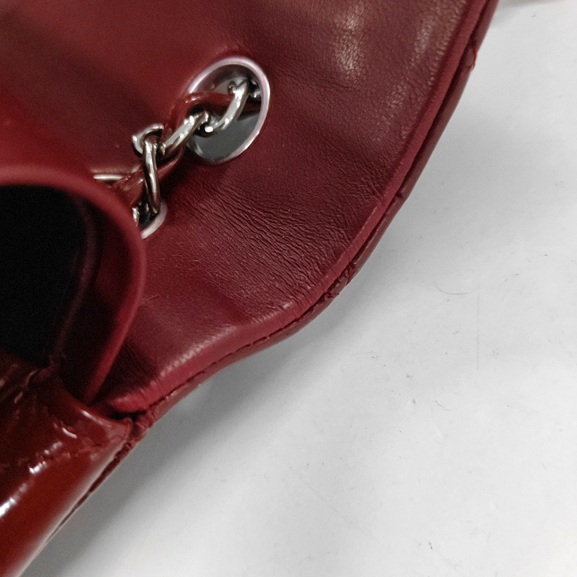Chanel Classic Flap Medium Burgundy Patent Leather Silver HW, 2010-2011