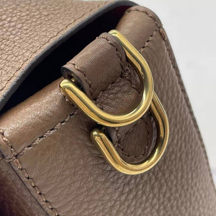 Fendi Baguette Selleria Calfskin Leather Crossbody Bag Large Brown