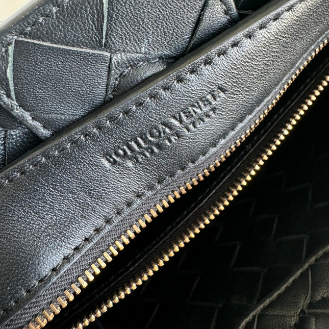 Sold Bottega Veneta Small Andiamo Black Intrecciato Handbag