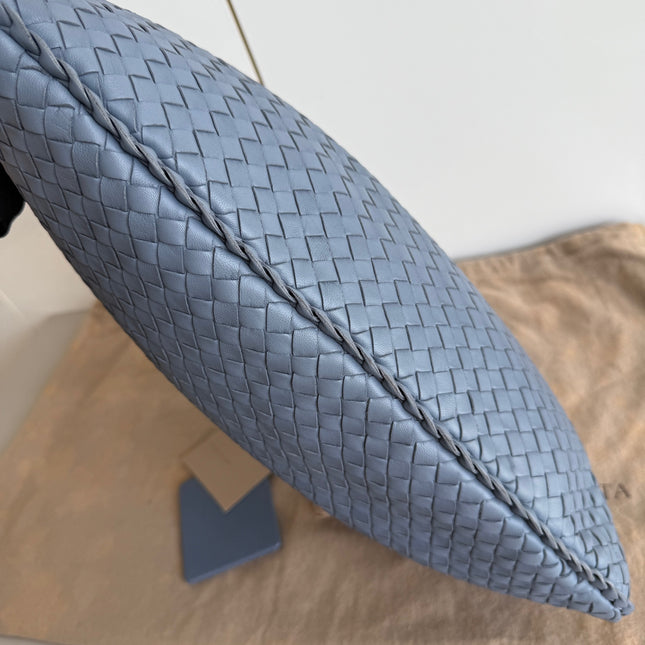 Bottega Veneta Veneta Hobo Misty Blue Intrecciato Leather Bag Medium 45cm