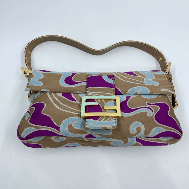 Sold FENDI Baguette Multicolor Purple Fabric with Psychedelic prints