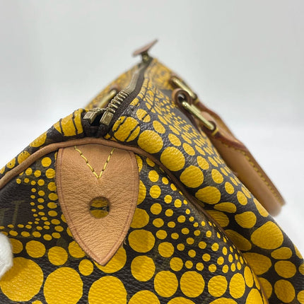 Louis Vuitton Kusama Town Speedy 30 Yellow Top Handle Bag