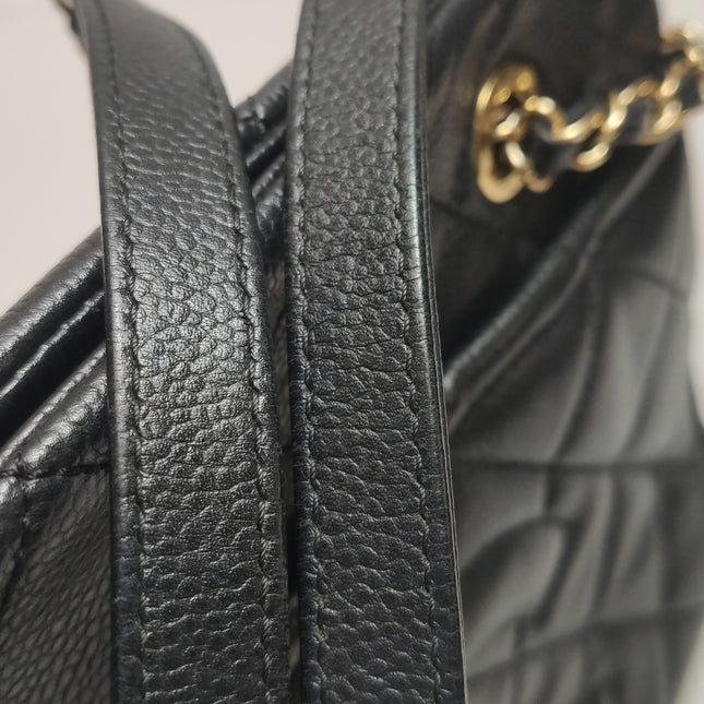 Chanel PST Petite Shopping Tote Black Caviar Leather CC Logo Gold Hardware 2012-13