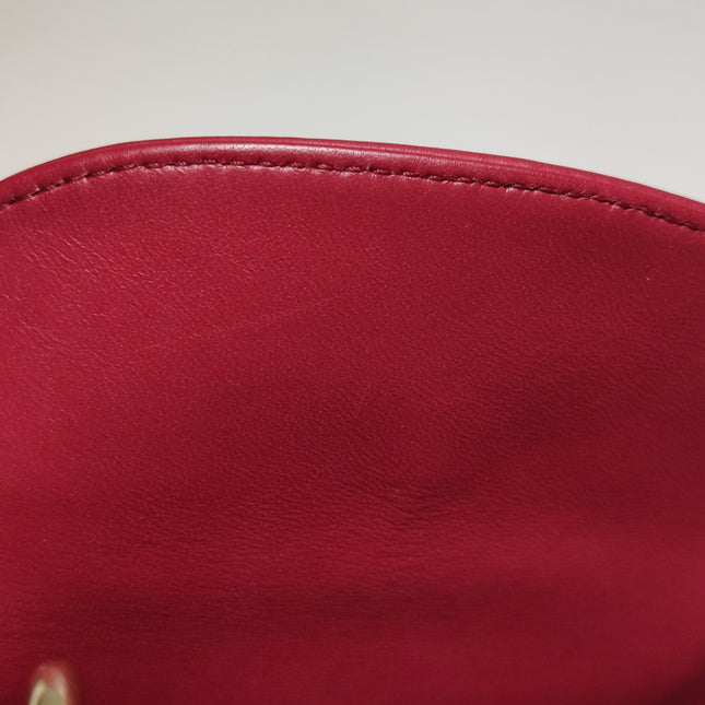 Lady Dior Mini 2020 Dark Red Lambskin Leather Gold HW Chain Strap