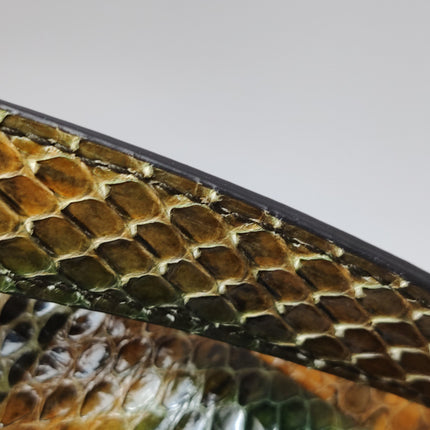 Dior Saddle Medium Green and Brown Snake-Skin Leather Bag