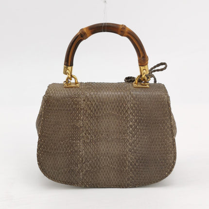 Gucci Bamboo 1947 Night Mini Python Snake Skin Evening Bag with Chain
