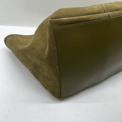 Bottega Veneta Cabat Tote Olive Green Suede Leather 38cm