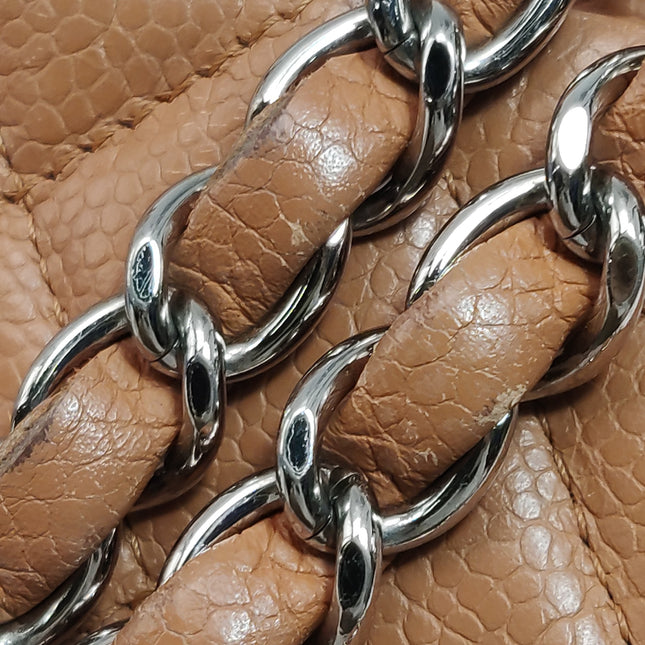 Chanel Classic Flap Rectangular Mini Tan Brown Caviar Leather