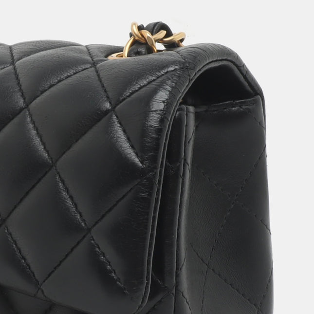 Chanel Classic Flap Rectangular Mini Black Lambskin Leather Gold Hardware, 2014-15