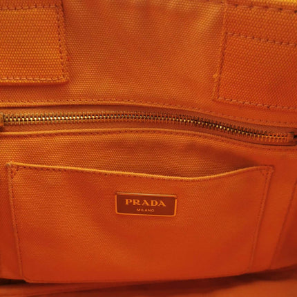 Sold Prada Canape Canvas Tote Orange Handbag